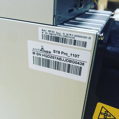 बिटमैन एंटमिनर S19 प्रो 110T BTC माइनिंग मशीन 1024MB वीडियो मेमोरी