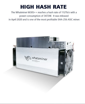 HDMI इनपुट 3472W Asic Whatsminer M30S+ BTC Bitcoin Miner